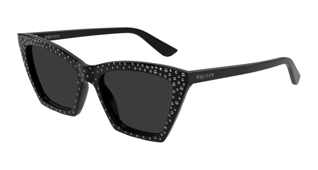 Solglasögon alexander mcqueen am0536s 005 negro cat eye femenino storlek 54mm - Huvudvy
