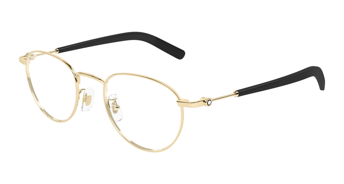 Occhiali da vista montblanc mb0423o 001 dorado round/oval/panthos masculino taglia 49mm - Vista principale