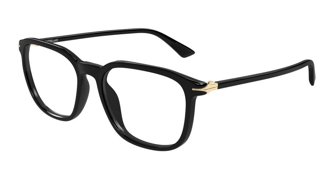 Briller montblanc mb0438o 001 negro rectangular / squared masculino størrelse 53mm - Hovedvisning
