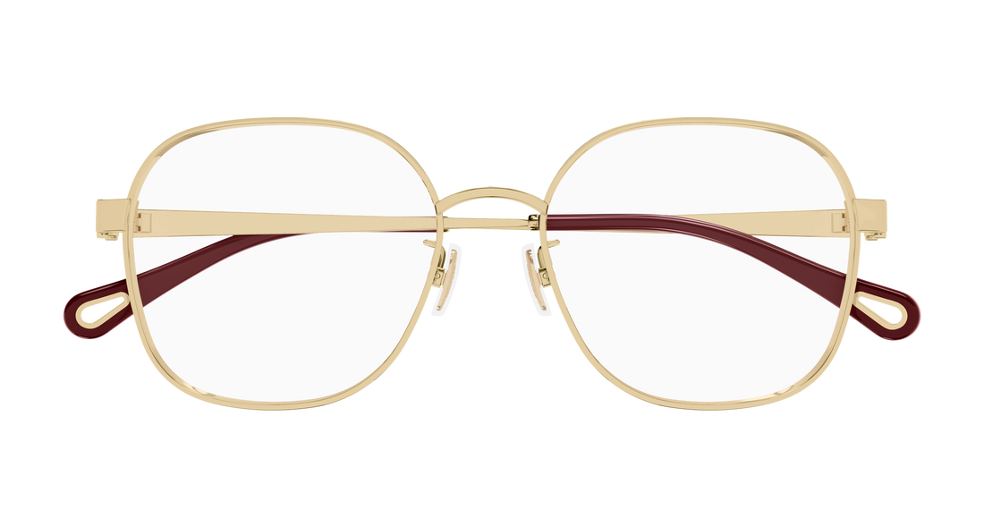 Óculos graduados chloé ch0337oa 001 dorado geometric femenino tamanho 54mm - Vista de detalhe