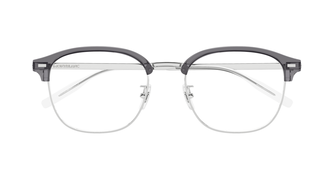 Occhiali da vista montblanc mb0446oa 003 plateado round/oval/panthos masculino taglia 54mm - Vista dettagliata