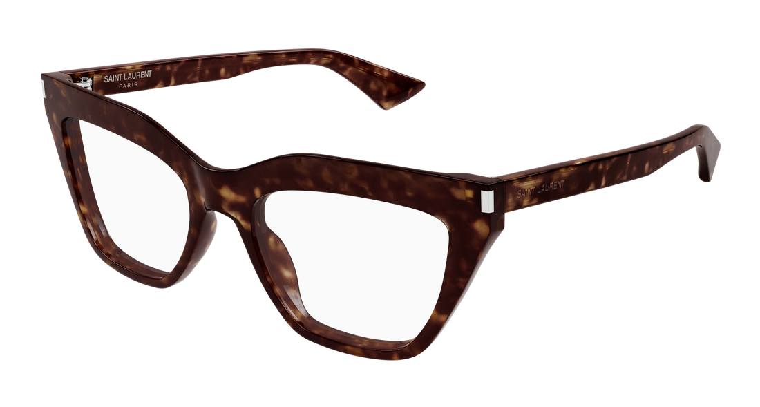 Prescription glasses saint laurent sl 760 002 havana cat eye femenino size 54mm - Main view