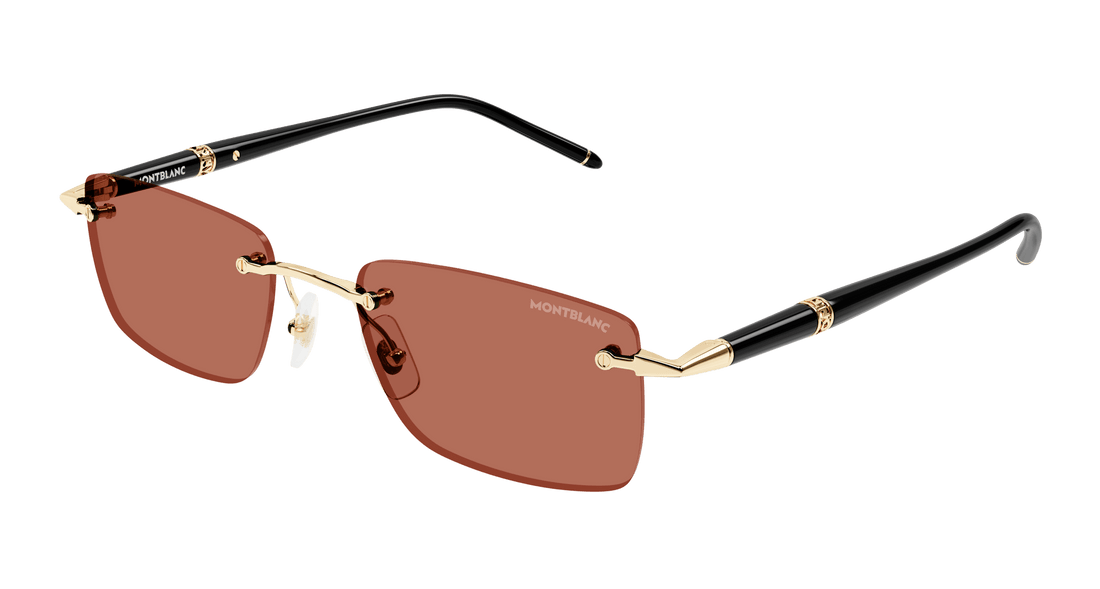 Sunglasses montblanc mb0344s 007 dorado square masculino size 54mm - Main view