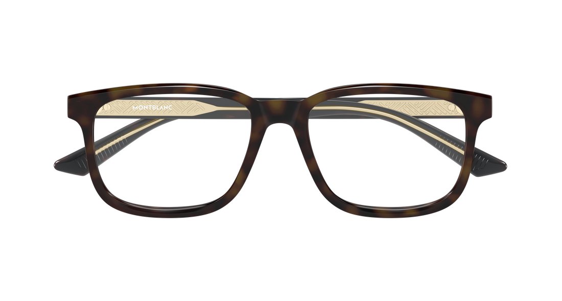 Occhiali da vista montblanc mb0452o 003 havana rectangular / squared masculino taglia 55mm - Vista dettagliata