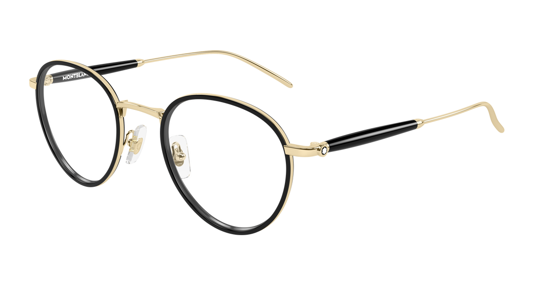 Occhiali da vista montblanc mb0442o 001 dorado round/oval/panthos masculino taglia 49mm - Vista principale