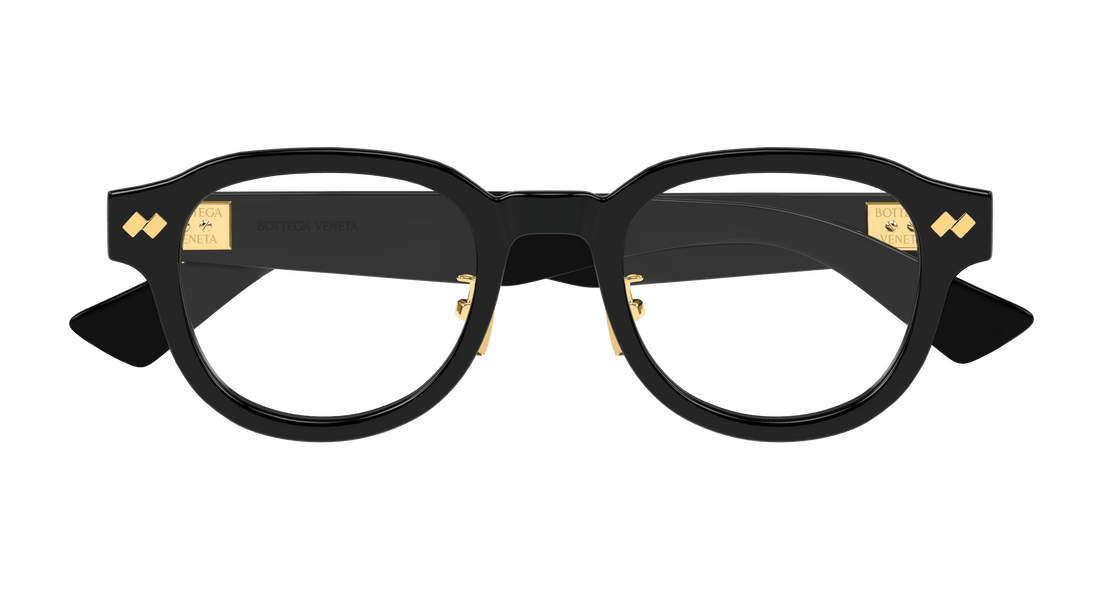 Óculos graduados bottega veneta bv1355oj 005 negro round unisex tamanho 51mm - Vista de detalhe