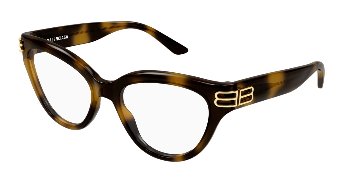 Occhiali da vista balenciaga bb0436o 003 havana cat eye femenino taglia 55mm - Vista principale