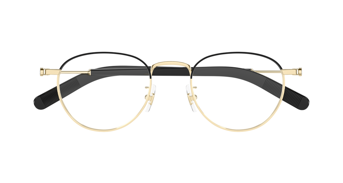 Occhiali da vista montblanc mb0423o 003 dorado round/oval/panthos masculino taglia 49mm - Vista dettagliata