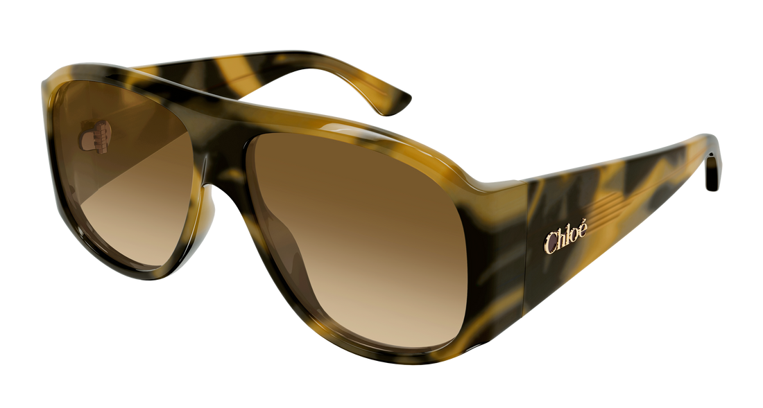 Occhiali da sole chloé ch0347s 005 havana pilot/navigator femenino taglia 60mm - Vista principale
