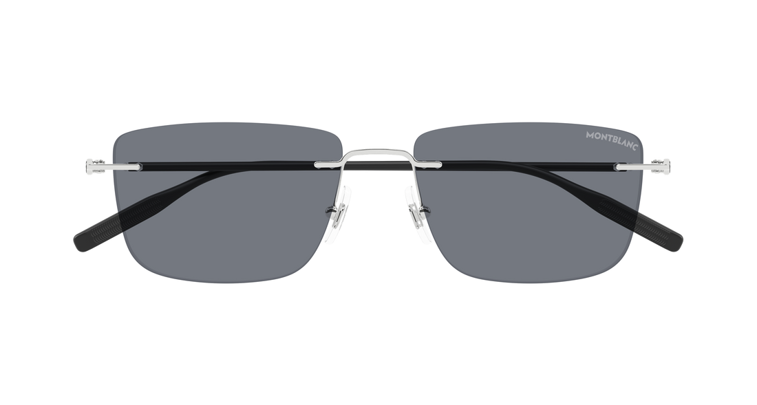 Occhiali da sole montblanc mb0429s 002 plateado rectangular / squared masculino taglia 56mm - Vista dettagliata