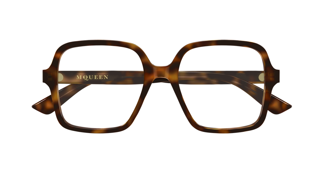 Gafas graduadas alexander mcqueen am0538o 002 havana rectangular / squared femenino talla 52mm - Vista de detalle