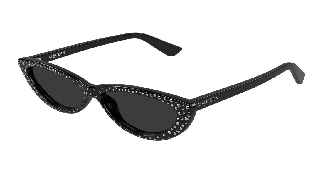 Solglasögon alexander mcqueen am0535s 005 negro round/oval/panthos femenino storlek 58mm - Huvudvy