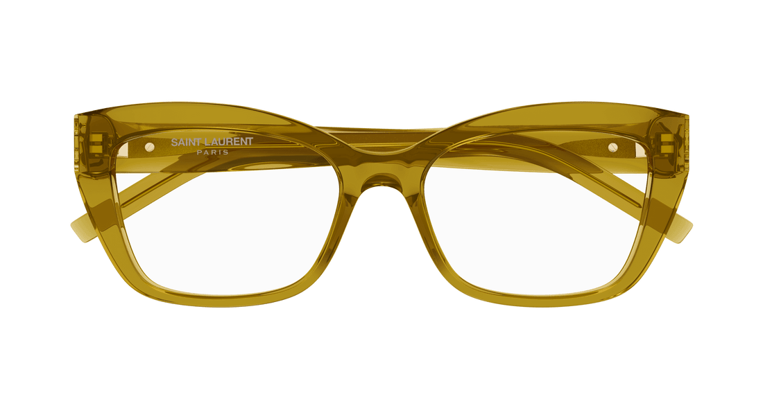 Prescription glasses saint laurent sl m117 006 verde cat eye femenino size 53mm - Detailed view
