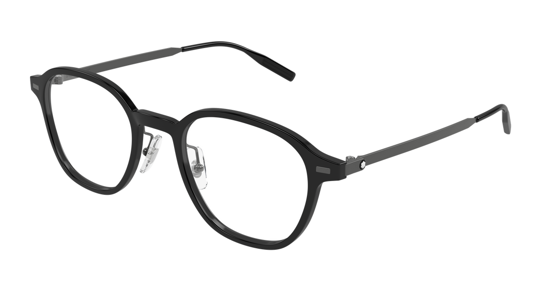 Occhiali da vista montblanc mb0427o 001 negro round/oval/panthos masculino taglia 50mm - Vista principale