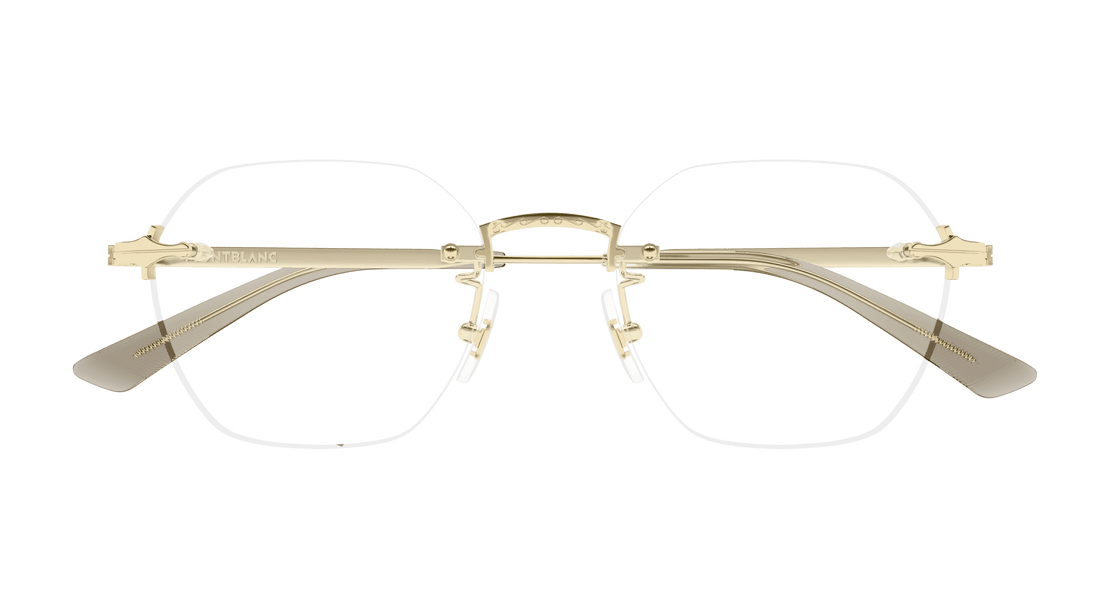 Occhiali da vista montblanc mb0403o 001 dorado round masculino taglia 50mm - Vista dettagliata