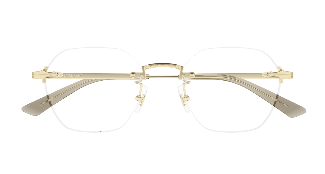 Gafas graduadas montblanc mb0403o 001 dorado round masculino talla 50mm - Vista de detalle