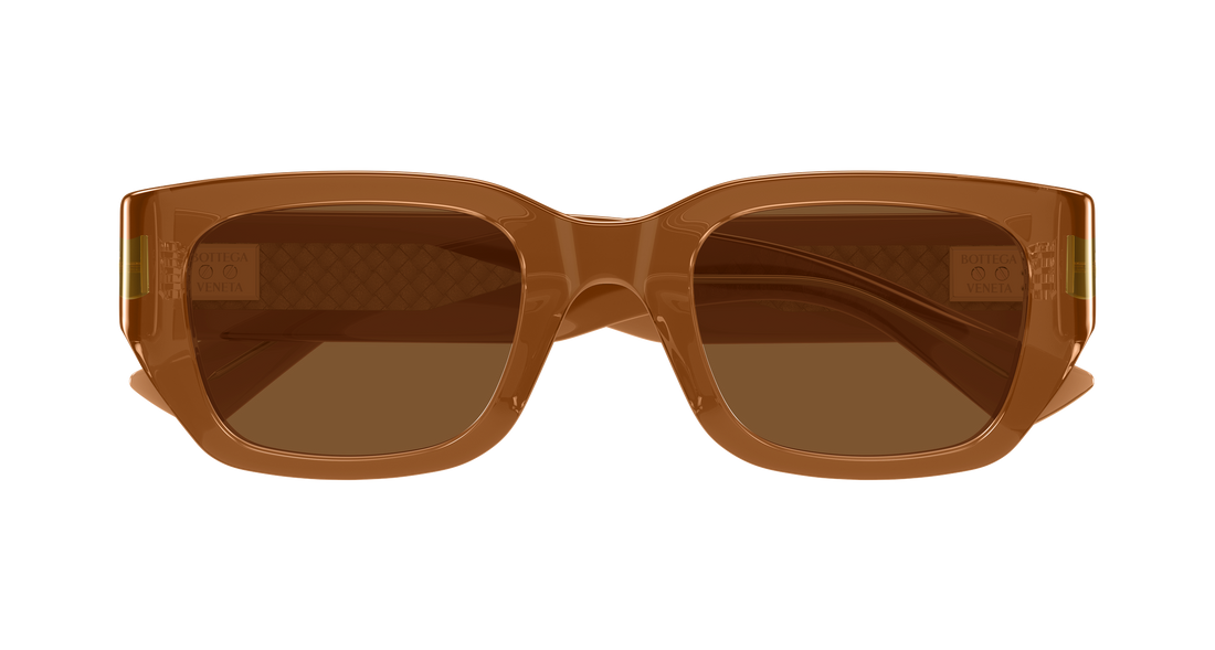 Occhiali da sole bottega veneta bv1400s 003 marron rectangular / squared unisex taglia 51mm - Vista dettagliata