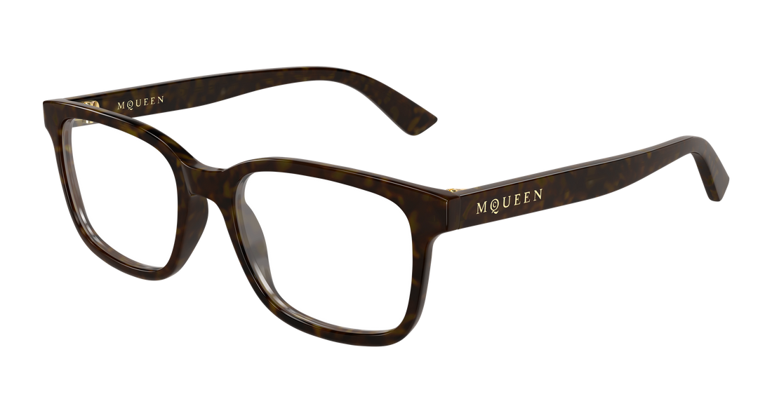 Occhiali da vista alexander mcqueen am0541o 008 havana rectangular / squared masculino taglia 54mm - Vista principale