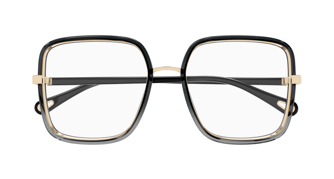 Óculos graduados chloé ch0338o 001 negro rectangular / squared femenino tamanho 55mm - Vista de detalhe