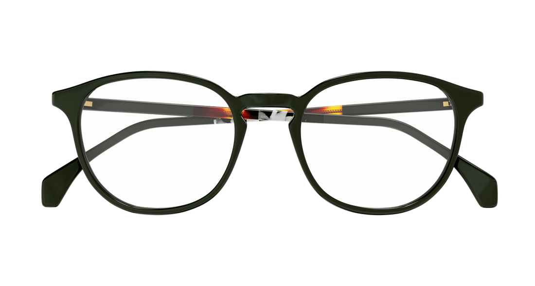 Briller gucci gg0551o 023 verde round masculino størrelse 50mm - Detaljeret visning