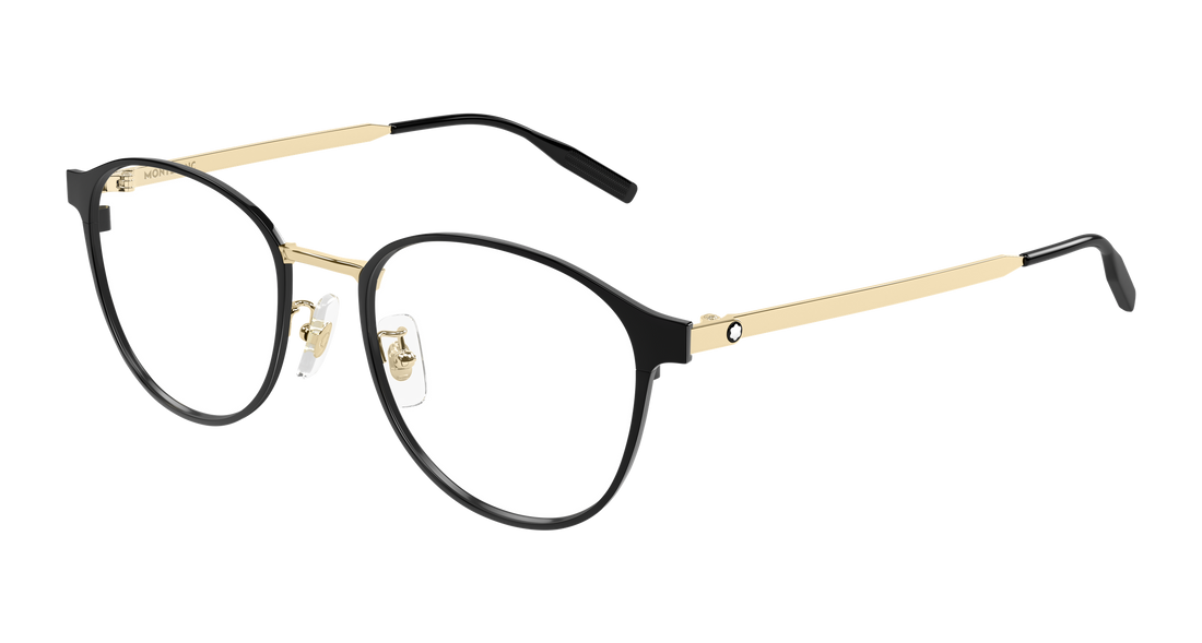 Occhiali da vista montblanc mb0447oa 003 negro round/oval/panthos masculino taglia 52mm - Vista principale