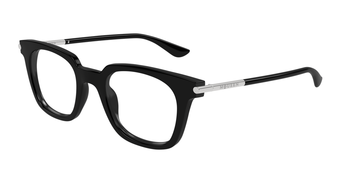 Glasögon alexander mcqueen am0521o 001 negro rectangular / squared unisex storlek 48mm - Huvudvy