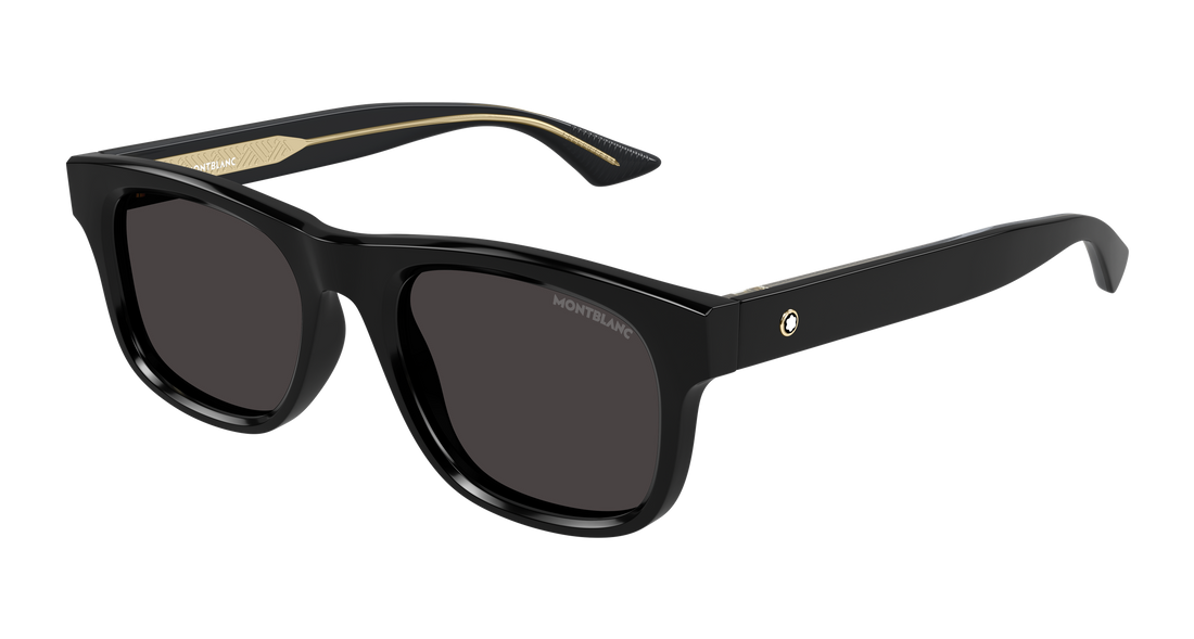Solbriller montblanc mb0421s 001 negro rectangular / squared masculino størrelse 53mm - Hovedvisning