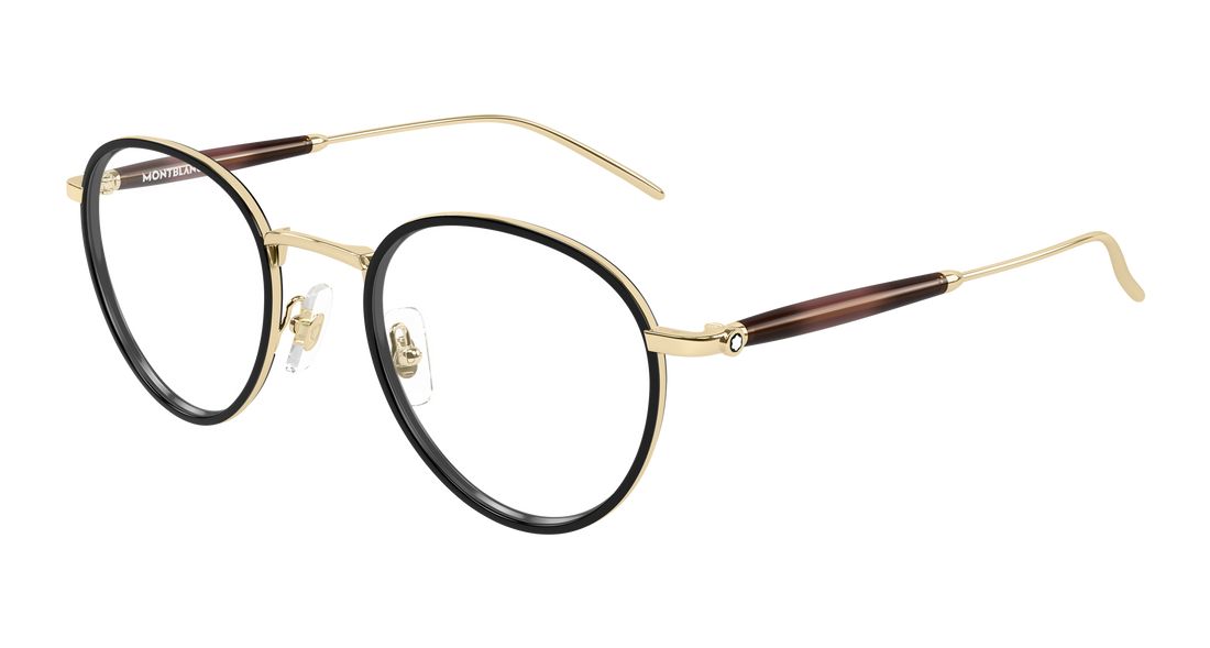 Occhiali da vista montblanc mb0442o 002 dorado round/oval/panthos masculino taglia 49mm - Vista principale