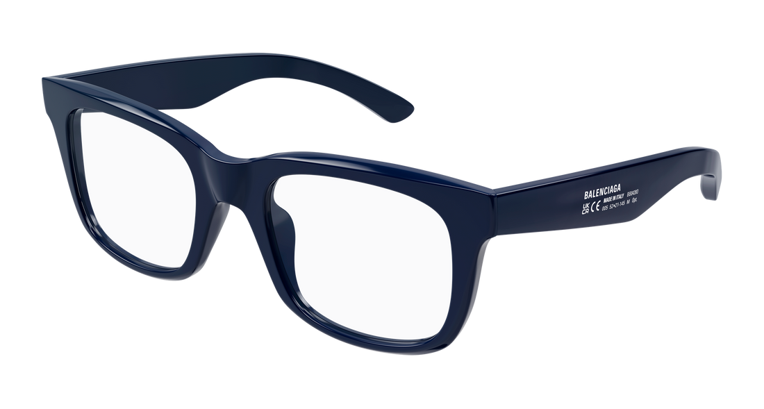 Brillen balenciaga bb0428o 010 azul rectangular / squared masculino maat 54mm - Hoofdaanzicht