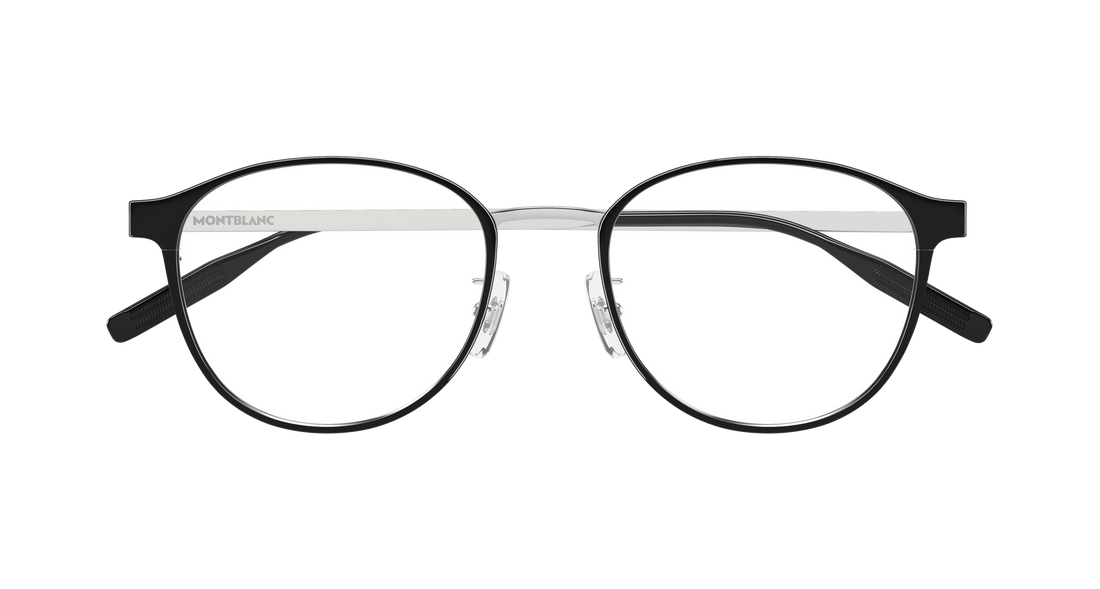Occhiali da vista montblanc mb0447oa 002 negro round/oval/panthos masculino taglia 52mm - Vista dettagliata