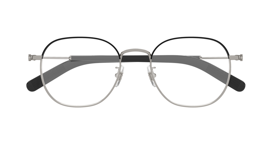 Occhiali da vista montblanc mb0425oa 004 plateado rectangular / squared masculino taglia 52mm - Vista dettagliata
