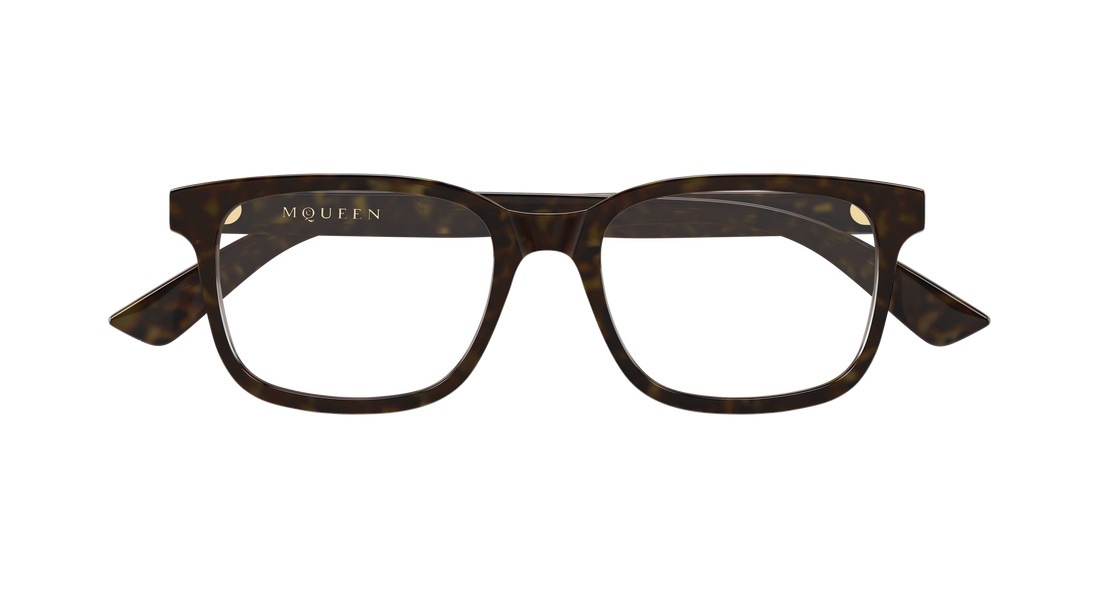 Occhiali da vista alexander mcqueen am0541o 008 havana rectangular / squared masculino taglia 54mm - Vista dettagliata