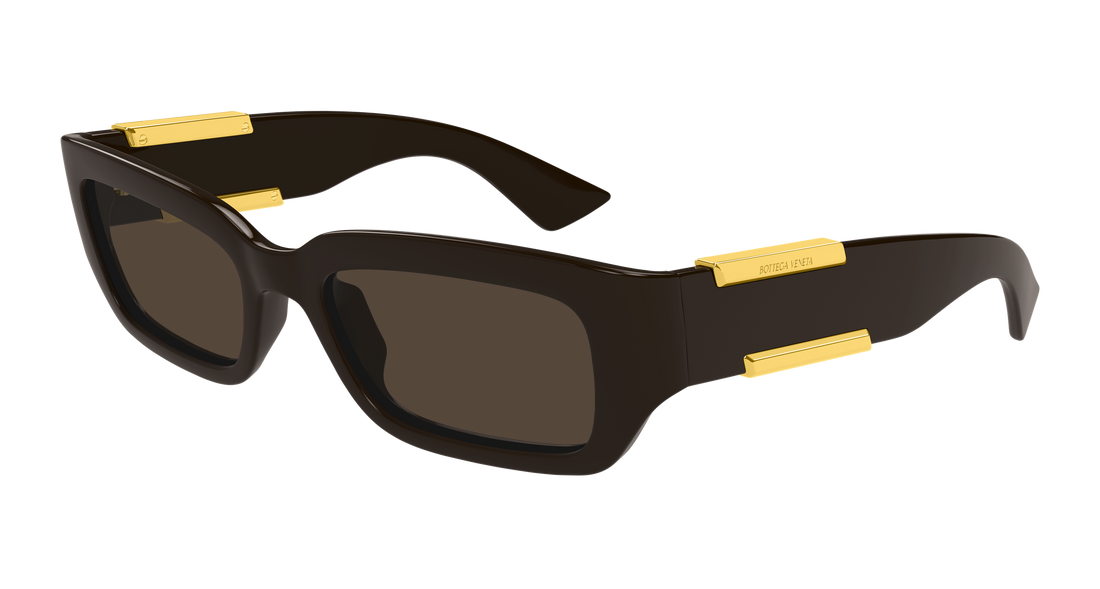 Lunettes de soleil bottega veneta bv1406s 003 marron rectangular / squared unisex taille 53mm - Vue principale