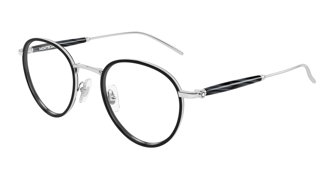 Dioptrijske naočale montblanc mb0442o 003 plateado round/oval/panthos masculino veličina 49mm - Glavni prikaz