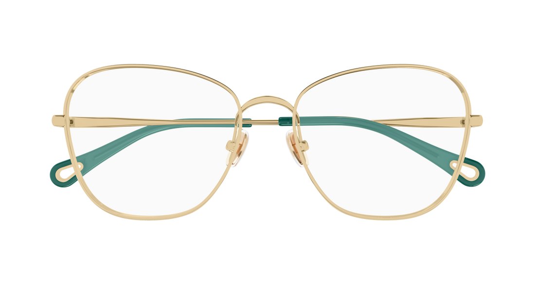 Óculos graduados chloé ch0344o 003 dorado cat eye femenino tamanho 56mm - Vista de detalhe