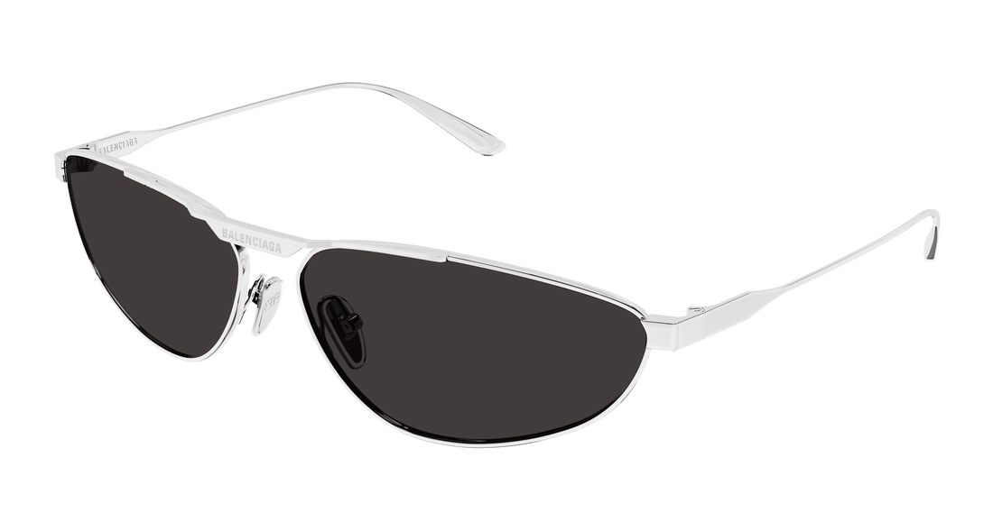 Solglasögon balenciaga bb0417s 002 plateado pilot unisex storlek 66mm - Huvudvy