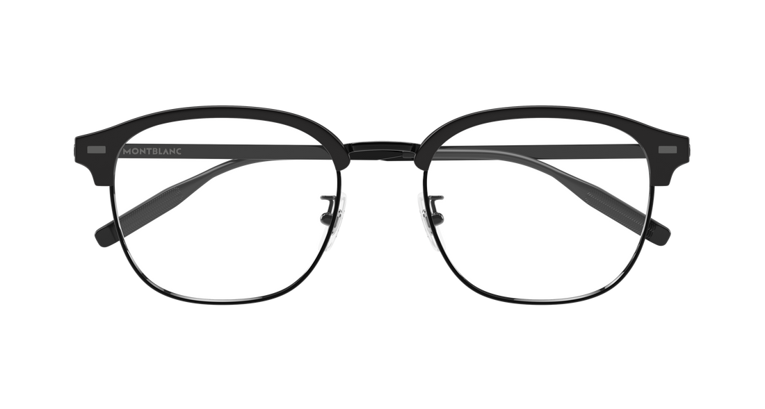 Occhiali da vista montblanc mb0446oa 002 negro round/oval/panthos masculino taglia 54mm - Vista dettagliata