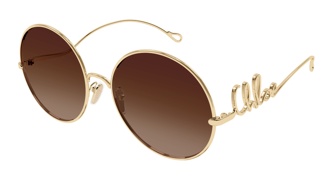 Óculos de sol chloé ch0329s 002 dorado round/oval/panthos femenino tamanho 60mm - Vista principal