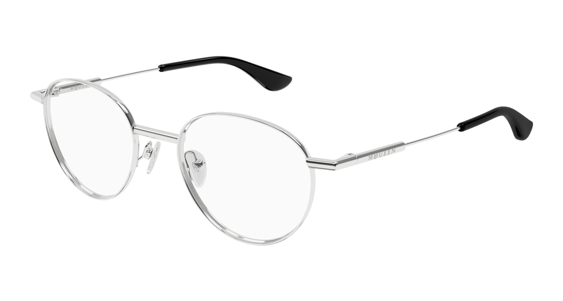 Dioptrijske naočale alexander mcqueen am0502o 001 plateado round unisex veličina 49mm - Glavni prikaz