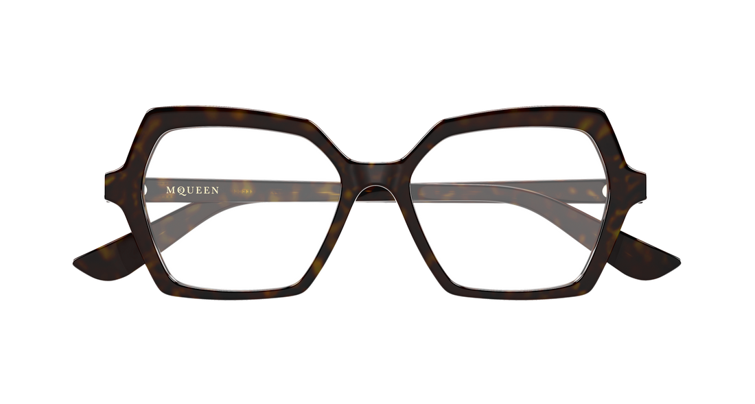 Occhiali da vista alexander mcqueen am0537o 002 havana geometric femenino taglia 54mm - Vista dettagliata