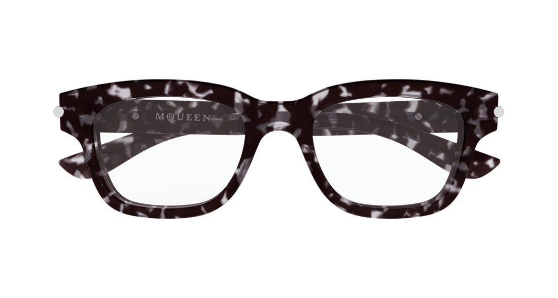 Glasögon alexander mcqueen am0497o 006 havana square unisex storlek 52mm - Detaljvy