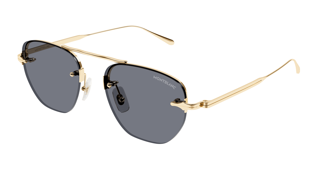 Occhiali da sole montblanc mb0404s 001 dorado round masculino taglia 52mm - Vista principale