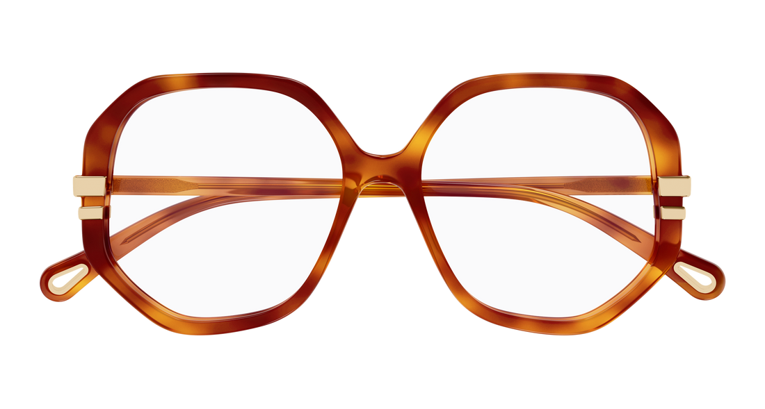 Brillen chloé ch0107o 018 havana geometric femenino größe 54mm - Detailansicht