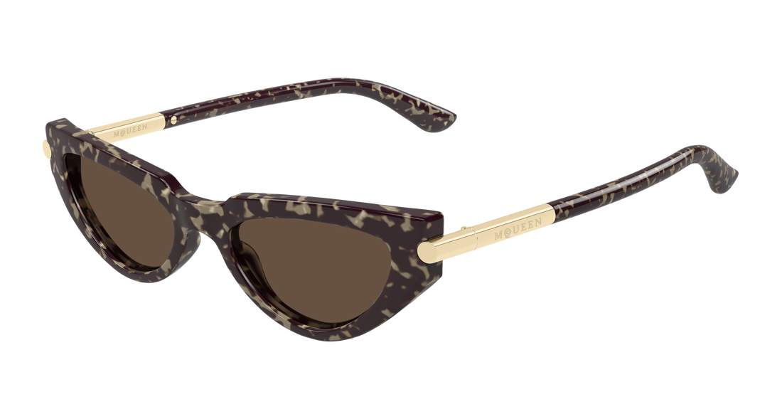 Solglasögon alexander mcqueen am0520s 002 havana cat eye femenino storlek 51mm - Huvudvy