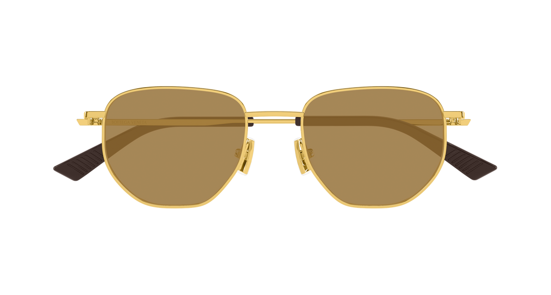Zonnebrillen bottega veneta bv1301s 007 dorado round/oval/panthos unisex maat 52mm - Detailaanzicht