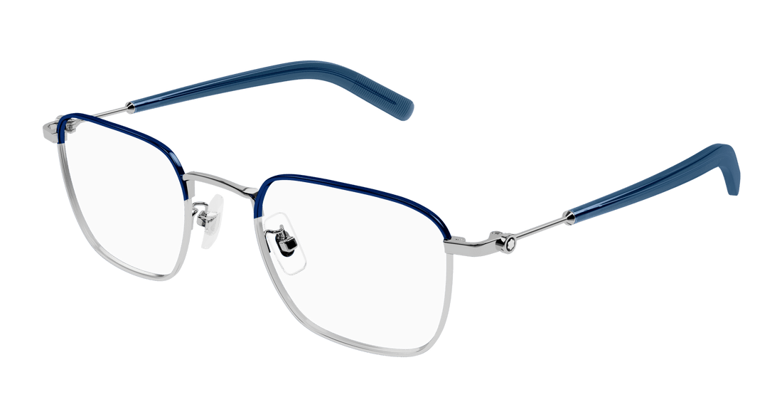Brillen montblanc mb0389o 009 plateado square masculino größe 52mm - Hauptansicht