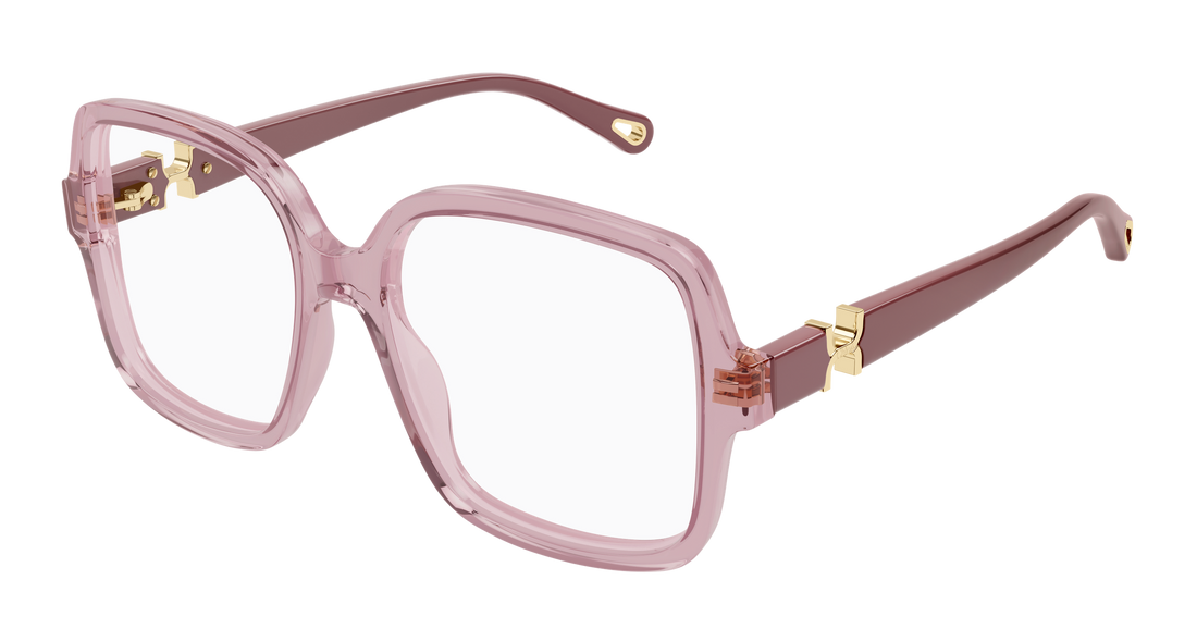 Glasögon chloé ch0335o 003 rosa rectangular / squared femenino storlek 54mm - Huvudvy