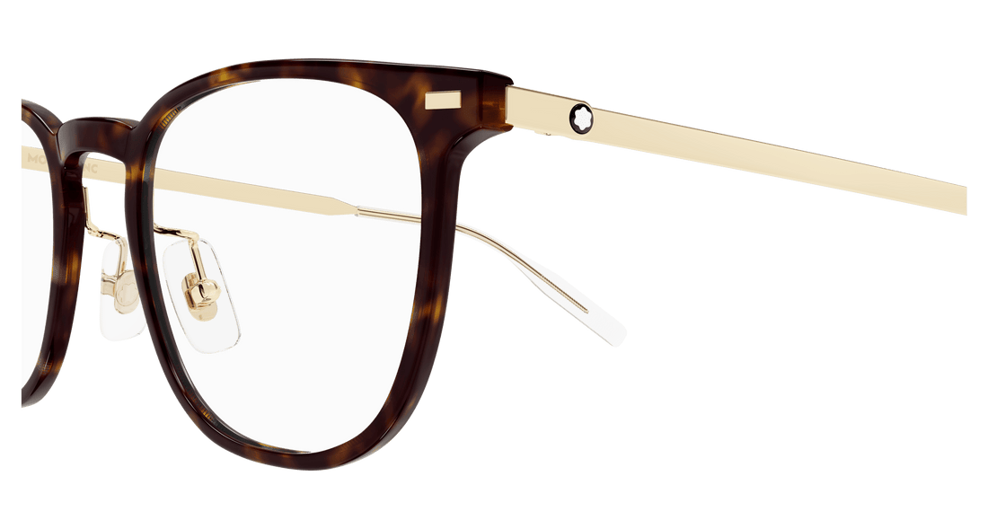 Occhiali da vista montblanc mb0393on 003 havana square masculino taglia 51mm - Vista dettagliata