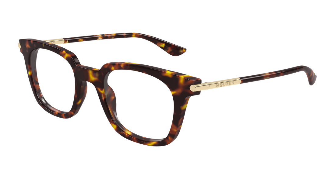 Glasögon alexander mcqueen am0521o 003 havana rectangular / squared unisex storlek 48mm - Huvudvy