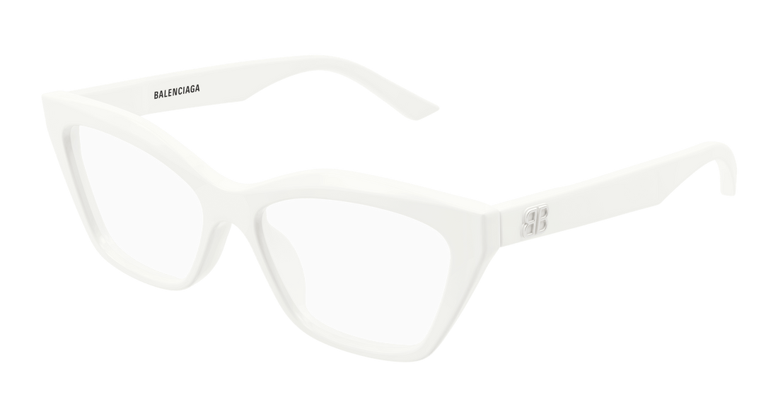 Occhiali da vista balenciaga bb0342o 011 blanco cat eye femenino taglia 55mm - Vista principale